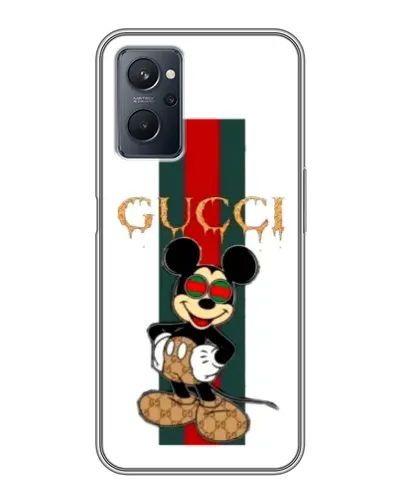 Чехол для Realme 9i с картинкой «Микки Маус Gucci — полосы»