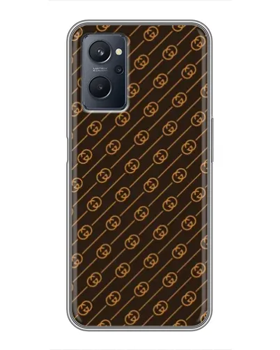 Чехол для Realme 9i с картинкой «Gucci — золотые диагонали»