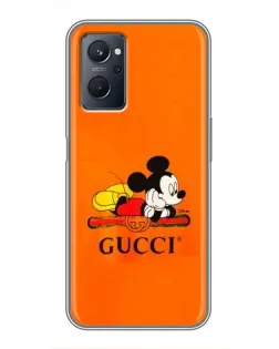 Чохол для Realme 9i з картинкою «Міккі Маус Gucci — помаранч»