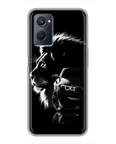 Чехол для Realme 9i с картинкой «BMW и лев» Чехол для Realme 9i с картинкой «BMW и лев»