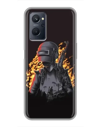 Чехол для Realme 9i с картинкой «PUBG — огненный силуэт» Чехол для Realme 9i с картинкой «PUBG — огненный силуэт»