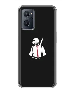 Чехол для Realme 9i с картинкой «PUBG — силуэт воина»