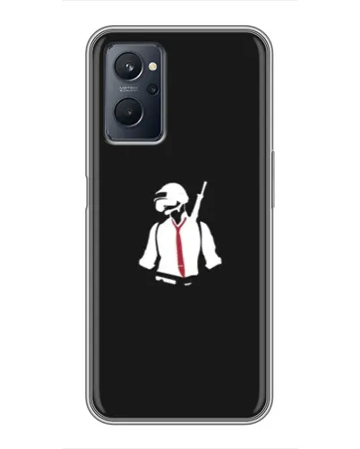 Чехол для Realme 9i с картинкой «PUBG — силуэт воина» Чехол для Realme 9i с картинкой «PUBG — силуэт воина»
