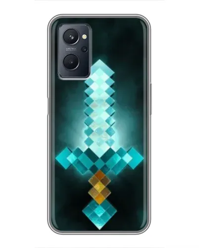 Чехол для Realme 9i с картинкой «Алмазный меч неон»