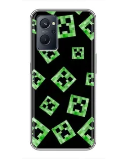 Чохол для Realme 9i з картинкою «Паттерн з кріперами» Чохол для Realme 9i з картинкою «Паттерн з кріперами»