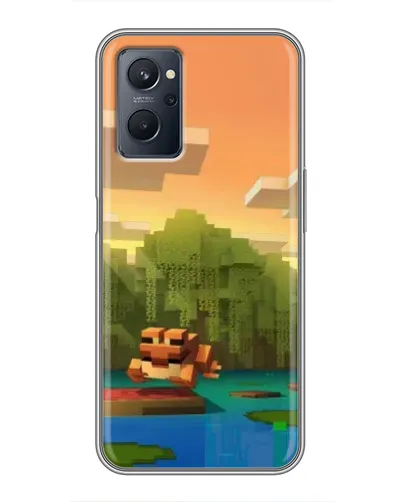 Чехол для Realme 9i с картинкой «Майнкрафт закат солнца»