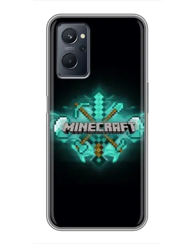 Чехол для Realme 9i с картинкой «Minecraft Diamond лого»