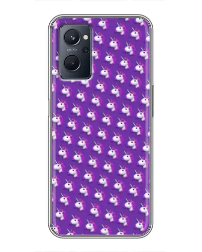 Чехол для Realme 9i с картинкой «Единороги на фиолетовом»