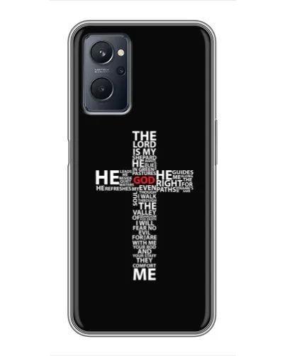 Чехол для Realme 9i с картинкой «Текстовый крест» Чехол для Realme 9i с картинкой «Текстовый крест»