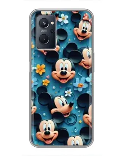 Чехол для Realme 9i с картинкой «Паттерн Микки и Минни»