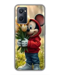 Чехол для Realme 9i с картинкой «Микки с тюльпанами» Чехол для Realme 9i с картинкой «Микки с тюльпанами»