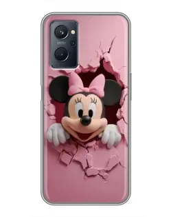 Чехол для Realme 9i с картинкой «Минни сквозь стену»