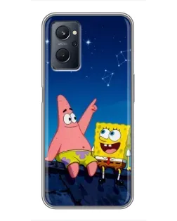 Чехол для Realme 9i с картинкой «Губка Боб и Патрик ночью» Чехол для Realme 9i с картинкой «Губка Боб и Патрик ночью»