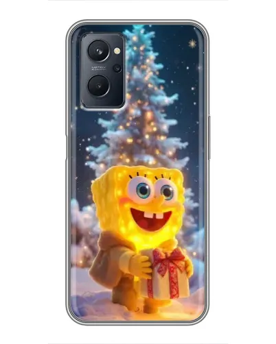 Чехол для Realme 9i с картинкой «Рождественский Спанч Боб»