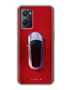 Чехол для Realme 9i с картинкой «Tesla Top View»