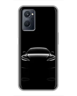 Чехол для Realme 9i с картинкой «Силуэт Tesla Night»