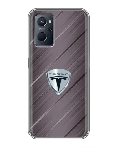 Чехол для Realme 9i с картинкой «Металлическая текстура Tesla» Чехол для Realme 9i с картинкой «Металлическая текстура Tesla»