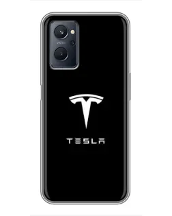 Чехол для Realme 9i с картинкой «Tesla White Logo»