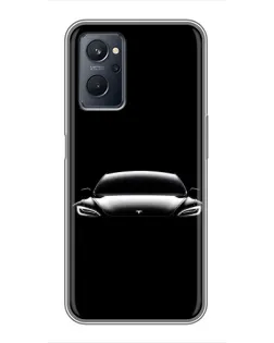 Чехол для Realme 9i с картинкой «Фары Tesla Night»