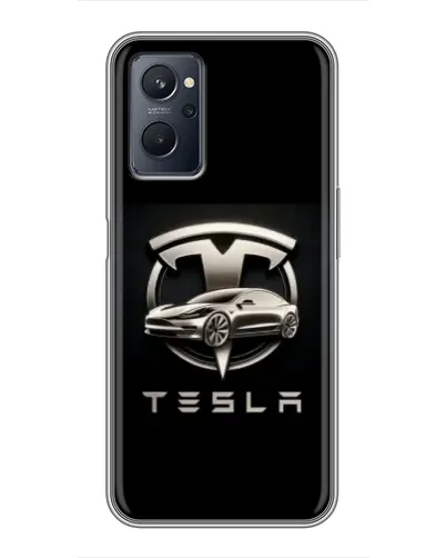 Чехол для Realme 9i с картинкой «Tesla — серебристое авто» Чехол для Realme 9i с картинкой «Tesla — серебристое авто»