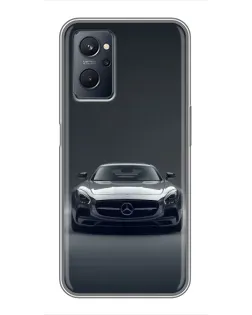 Чехол для Realme 9i с картинкой «Mercedes на черном»