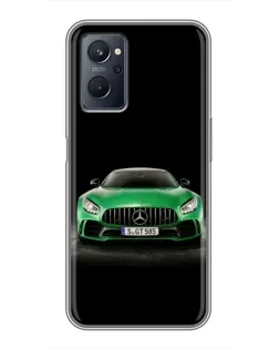 Чехол для Realme 9i с картинкой «Mercedes — неоновый лого»