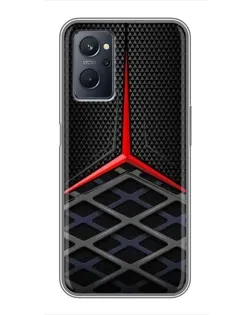 Чехол для Realme 9i с картинкой «Mercedes Carbon Grid»