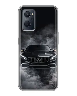 Чехол для Realme 9i с картинкой «Mercedes в дыму»