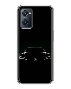 Чехол для Realme 9i с картинкой «Mercedes — силуэт авто» Чехол для Realme 9i с картинкой «Mercedes — силуэт авто»