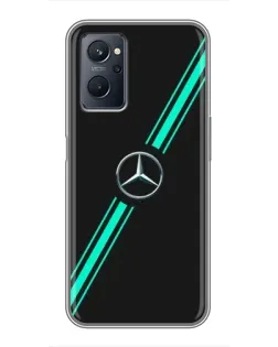 Чехол для Realme 9i с картинкой «Спортивные линии Mercedes» Чехол для Realme 9i с картинкой «Спортивные линии Mercedes»