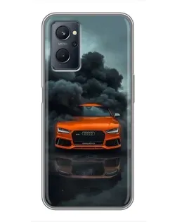 Чехол для Realme 9i с картинкой «Audi в облаках дыма» Чехол для Realme 9i с картинкой «Audi в облаках дыма»