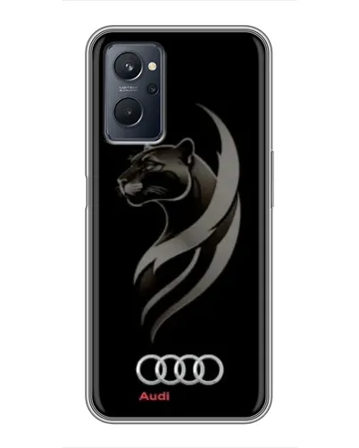 Чехол для Realme 9i с картинкой «Графика — пантера и Audi»