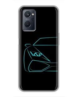 Чохол для Realme 9i з картинкою «Блакитний силует Lamborghini» Чохол для Realme 9i з картинкою «Блакитний силует Lamborghini»