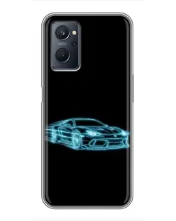 Чохол для Realme 9i з картинкою «Неоновий контур Lamborghini» Чохол для Realme 9i з картинкою «Неоновий контур Lamborghini»