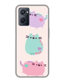 Чохол для Realme 9i з картинкою «Pusheen тріо»