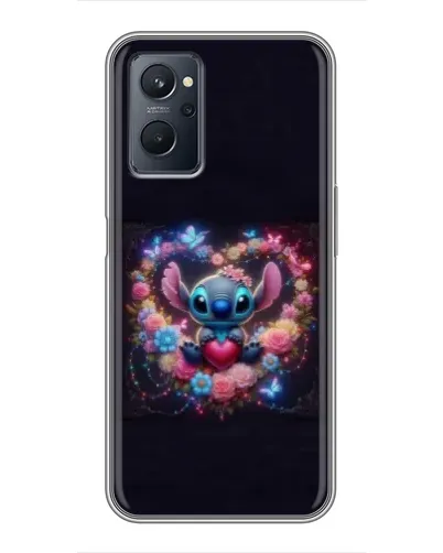Чехол для Realme 9i с картинкой «Stitch в цветах» Чехол для Realme 9i с картинкой «Stitch в цветах»