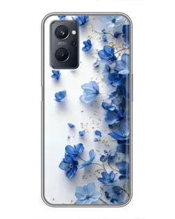 Чехол для Realme 9i с картинкой «Голубой цветочный каскад» Чехол для Realme 9i с картинкой «Голубой цветочный каскад»