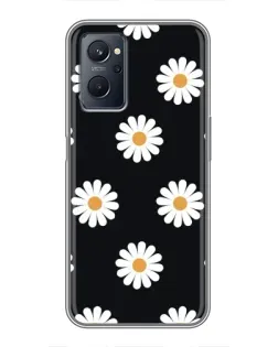 Чехол для Realme 9i с картинкой «Ромашки на черном» Чехол для Realme 9i с картинкой «Ромашки на черном»