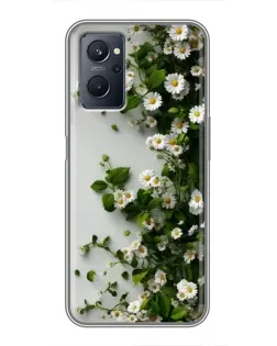 Чехол для Realme 9i с картинкой «Ветка мелких белых цветов» Чехол для Realme 9i с картинкой «Ветка мелких белых цветов»