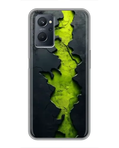 Чехол для Realme 9i с картинкой «Салатовый разлом скалы»