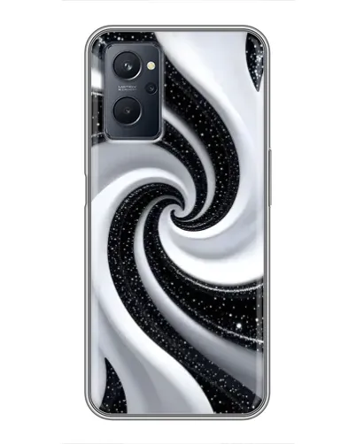 Чехол для Realme 9i с картинкой «Черно-белая спираль»