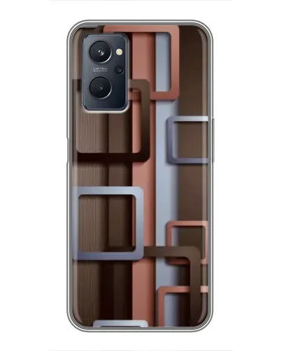 Чехол для Realme 9i с картинкой «Коричневые объемные квадраты»