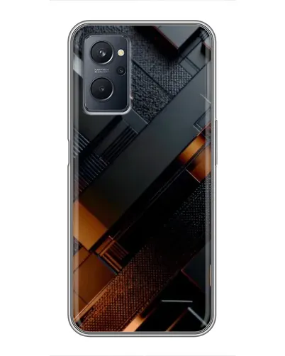 Чехол для Realme 9i с картинкой «Черные геометрические блоки»