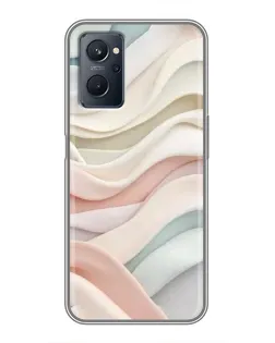 Чехол для Realme 9i с картинкой «Пастельные нежные волны»