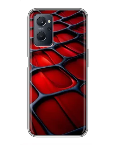 Чехол для Realme 9i с картинкой «Красная глянцевая сетка»