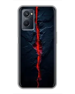 Чехол для Realme 9i с картинкой «Kрасная лавовая трещина»