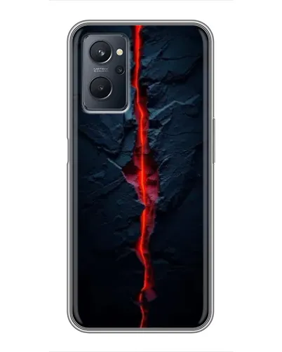 Чехол для Realme 9i с картинкой «Kрасная лавовая трещина»