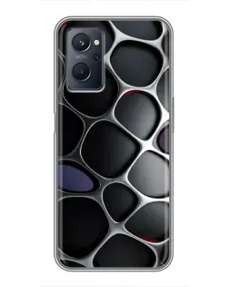 Чехол для Realme 9i с картинкой «Объемная темная решетка»