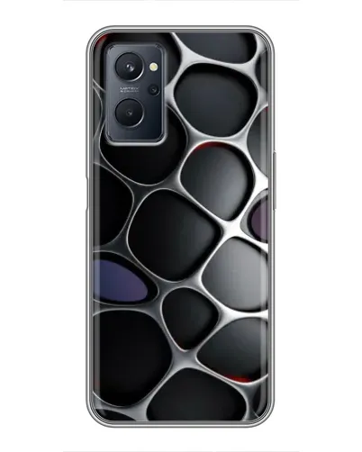 Чехол для Realme 9i с картинкой «Объемная темная решетка»