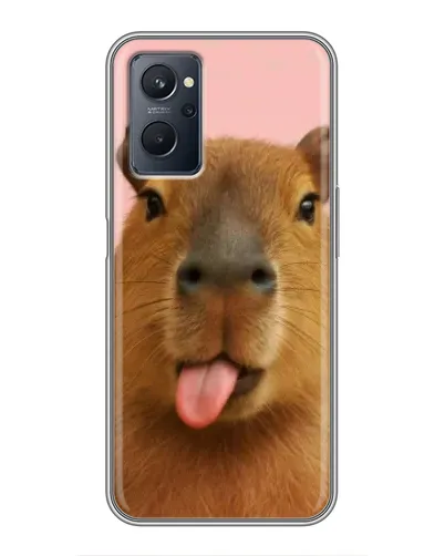 Чехол для Realme 9i с картинкой «Капибара с языком»